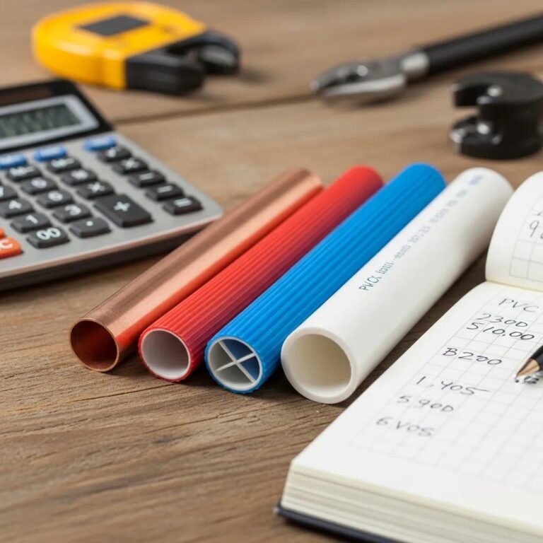 Copper, PEX and PVC pipe samples used for repiping
